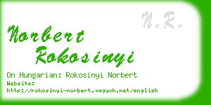 norbert rokosinyi business card